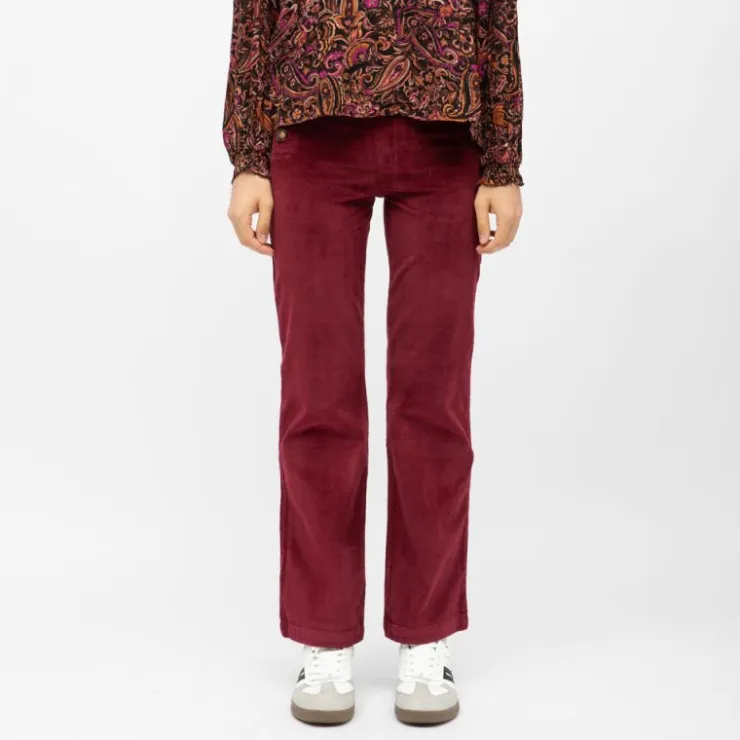LA PETITE ETOILE Pantalon velours framboise paulie regular Femme BORDEAUX Best