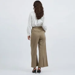 VILA Pantalon Vibriana Femme BEIGE New