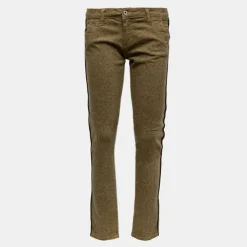 PLEASE Pantalon vintage taille basse imprimé Femme MARRON