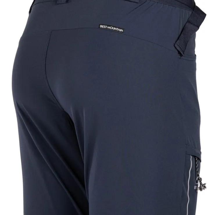 BEST MOUNTAIN Pantalon zip genoux ceinture Homme BLEU FONCE Outlet