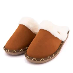 LES TROPEZIENNES PAR M.BELARBI Pantoufle cisco cuir liseré doré camel Femme CUIVRE Sale