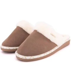 LES TROPEZIENNES PAR M.BELARBI Pantoufle cisco cuir liseré doré camel Femme MARRON Sale