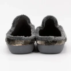 BONADONA Pantoufles à carreaux doux Homme GRIS Clearance