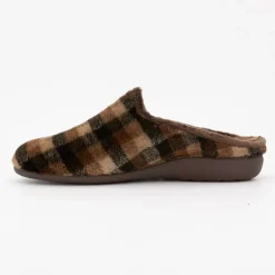 BONADONA Pantoufles à carreaux doux Homme MARRON New