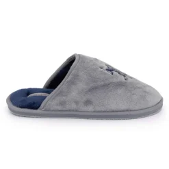 US POLO Pantoufles en fausse fourrure avec grand logo brodé Homme GRIS CLAIR New
