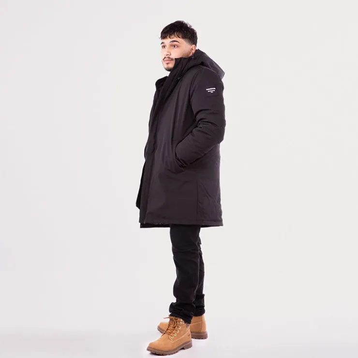 PARAGOOSE Parka blanco regular avec capuche fausse fourrure Homme NOIR Sale