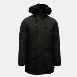 PARAGOOSE Parka lisse zippée avec capuche fourrée e mario Homme NOIR Discount