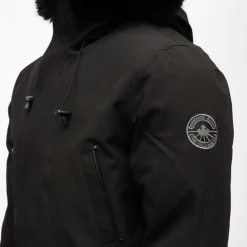 PARAGOOSE Parka lisse zippée avec capuche fourrée e mario Homme NOIR Discount