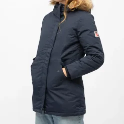 COMPAGNIE DE CALIFORNIE Parka noire beverly avec capuche fausse fourrure beige Femme BLEU FONCE Hot