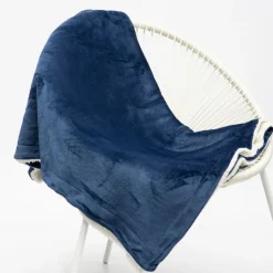 GERARD PASQUIER Plaid doux effet fausse fourrure intérieur moutonné Mixte BLEU Discount