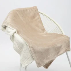 GERARD PASQUIER Plaid doux effet fausse fourrure intérieur moutonné Mixte BEIGE Clearance