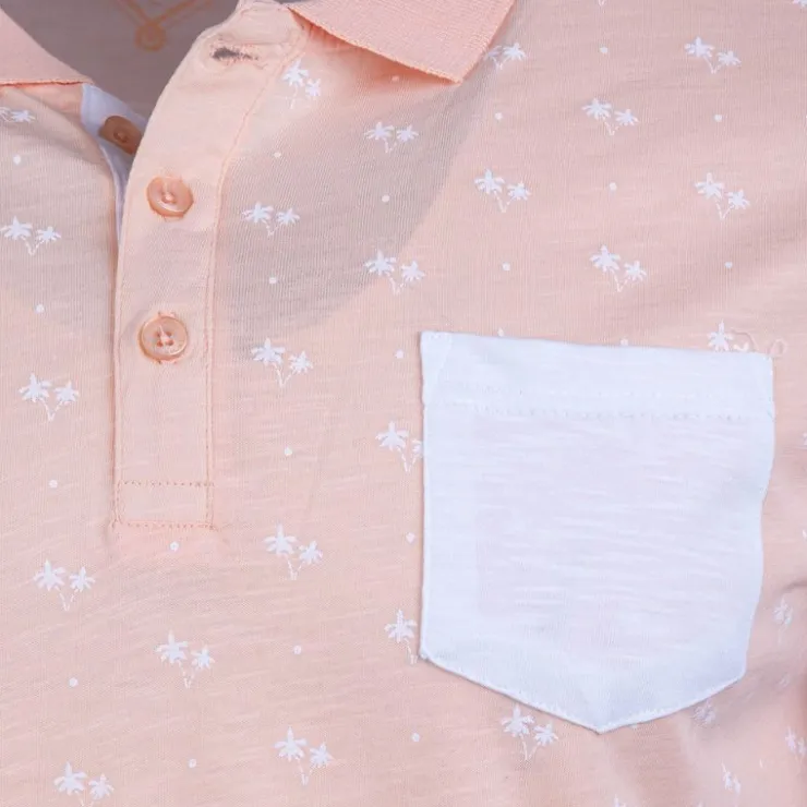 BLAGGIO Polo avec poche à motif palesto Homme ORANGE CLAIR