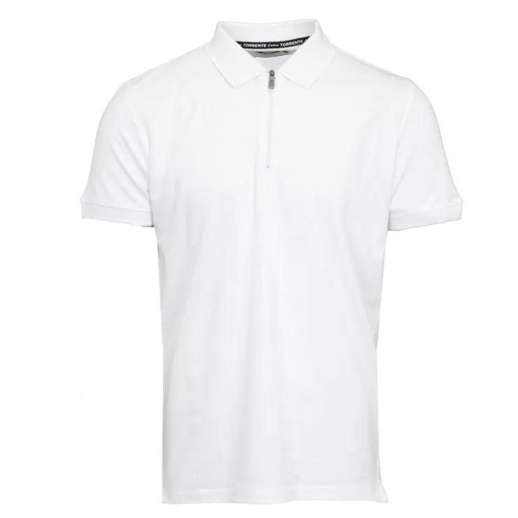 TORRENTE Polo classique zippé manches courtes Homme BLANC Sale