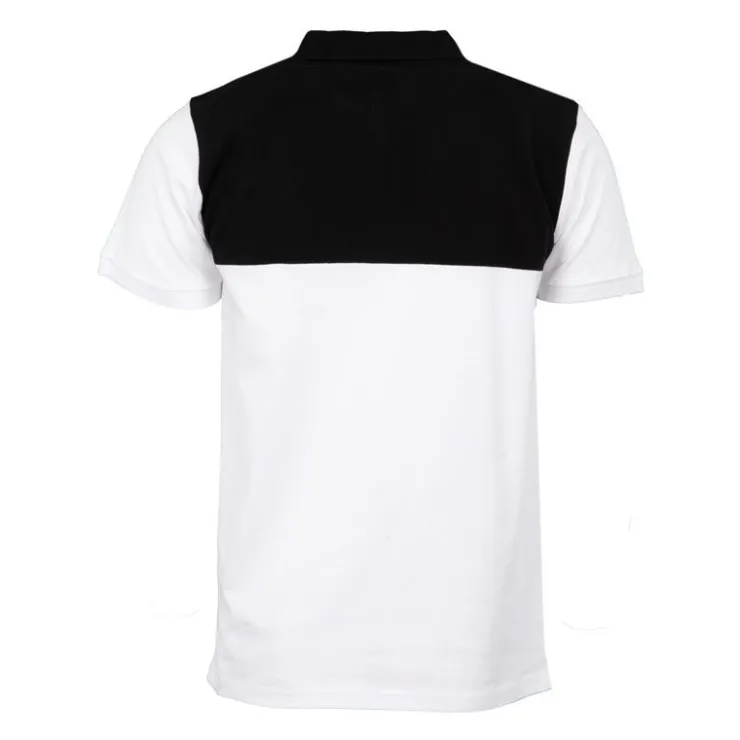 GEORGES RECH Polo color block col zippé avec logo écusson Homme BLANC