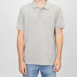 TOMMY HILFIGER Polo coton basique regular avec logo brodé Homme GRIS CLAIR Clearance