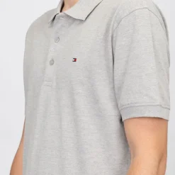 TOMMY HILFIGER Polo coton basique regular avec logo brodé Homme GRIS CLAIR Clearance