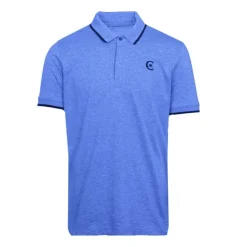CERRUTI Polo coton chiné liseré manches logo brodé Homme BLEU ROI Best