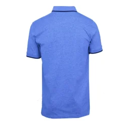 CERRUTI Polo coton chiné liseré manches logo brodé Homme BLEU ROI Best