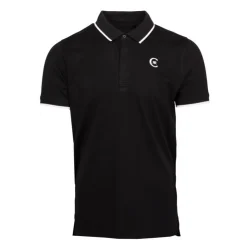 CERRUTI Polo coton chiné liseré manches logo brodé Homme NOIR Outlet
