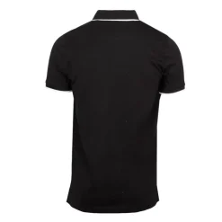 CERRUTI Polo coton chiné liseré manches logo brodé Homme NOIR Outlet