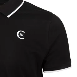 CERRUTI Polo coton chiné liseré manches logo brodé Homme NOIR Outlet
