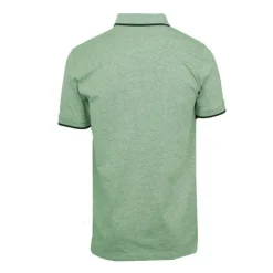CERRUTI Polo coton chiné liseré manches logo brodé Homme VERT CLAIR Online