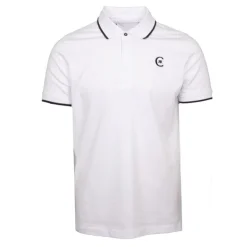 CERRUTI Polo coton chiné liseré manches logo brodé Homme BLANC Clearance