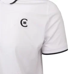 CERRUTI Polo coton chiné liseré manches logo brodé Homme BLANC Clearance