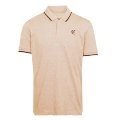 CERRUTI Polo coton chiné liseré manches logo brodé Homme BEIGE Sale