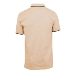CERRUTI Polo coton chiné liseré manches logo brodé Homme BEIGE Sale