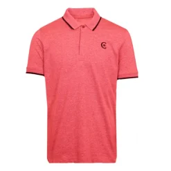 CERRUTI Polo coton chiné liseré manches logo brodé Homme ROUGE FONCE Discount