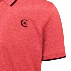 CERRUTI Polo coton chiné liseré manches logo brodé Homme ROUGE FONCE Discount