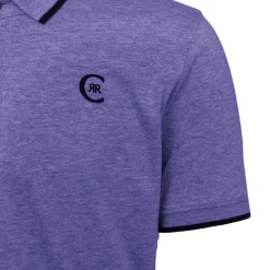 CERRUTI Polo coton chiné liseré manches logo brodé Homme BLEU FONCE Hot