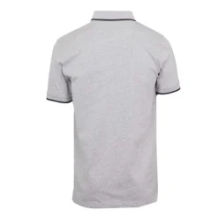 CERRUTI Polo coton chiné liseré manches logo brodé Homme GRIS CLAIR Outlet