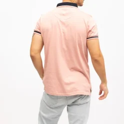 DEELUXE 74 Polo drexler liserés manches avec poche Homme ROSE Hot