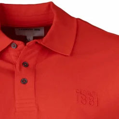 CERRUTI Polo Eduardo uni logo brodé Homme ROUGE Clearance