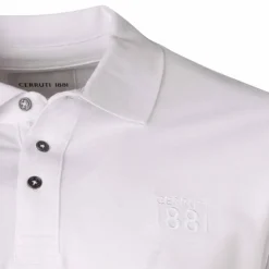CERRUTI Polo Eduardo uni logo brodé Homme BLANC Sale