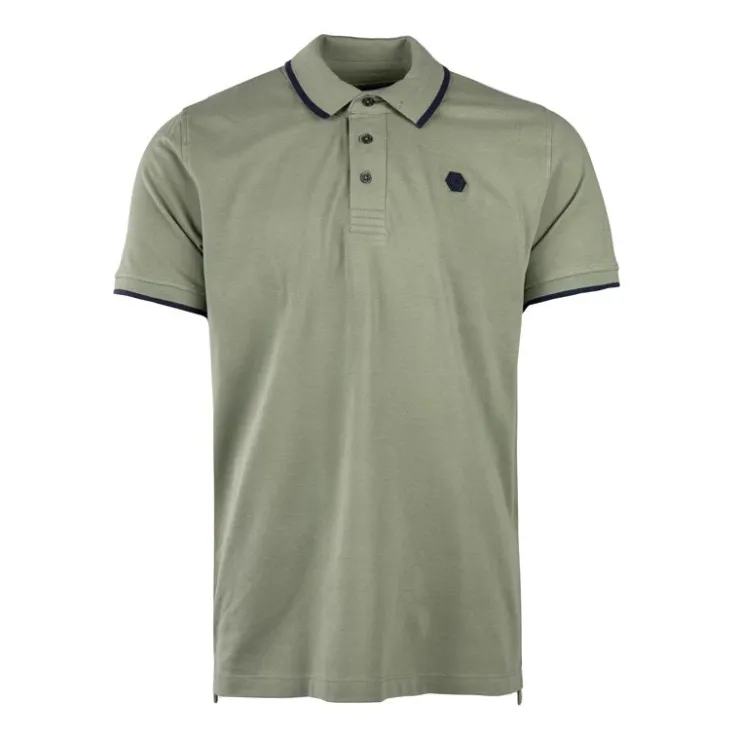 CERRUTI Polo en coton avec liseré isonzo Homme VERT CLAIR Outlet