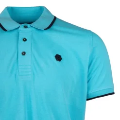 CERRUTI Polo en coton avec liseré isonzo Homme TURQUOISE Best