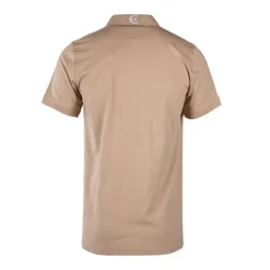 CERRUTI Polo en coton velino logo brodé vertical Homme BEIGE