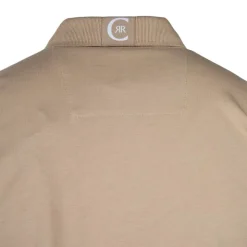 CERRUTI Polo en coton velino logo brodé vertical Homme BEIGE