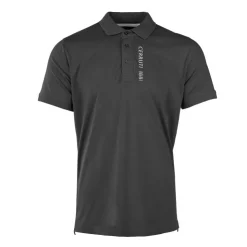 CERRUTI Polo en coton velino logo brodé vertical Homme NOIR New