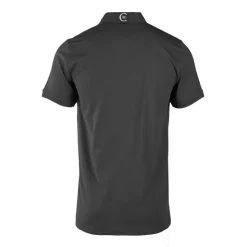 CERRUTI Polo en coton velino logo brodé vertical Homme NOIR New