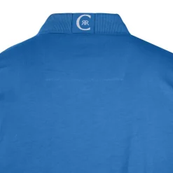 CERRUTI Polo en coton velino logo brodé vertical Homme BLEU ROI Outlet