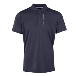 CERRUTI Polo en coton velino logo brodé vertical Homme BLEU FONCE Clearance