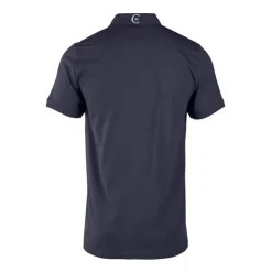 CERRUTI Polo en coton velino logo brodé vertical Homme BLEU FONCE Clearance