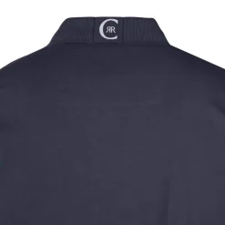 CERRUTI Polo en coton velino logo brodé vertical Homme BLEU FONCE Clearance