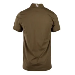 CERRUTI Polo en coton velino logo brodé vertical Homme KAKI Discount