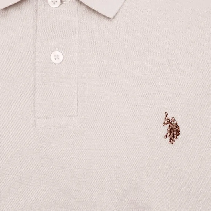 US POLO Polo en piqué king à manches courtes Homme BEIGE Best