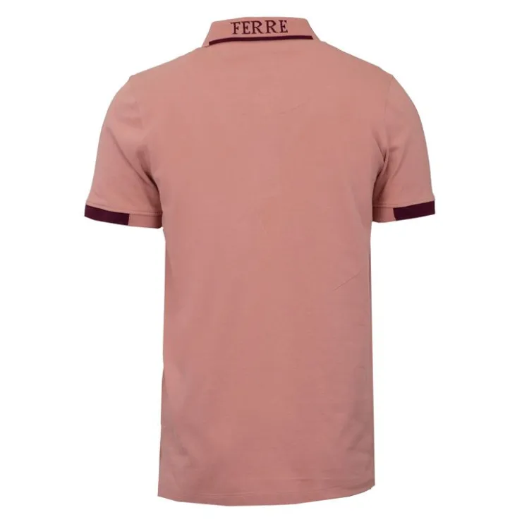 GIANFRANCO FERRE Polo Gianni à boutons coton texturé Homme ROSE Discount